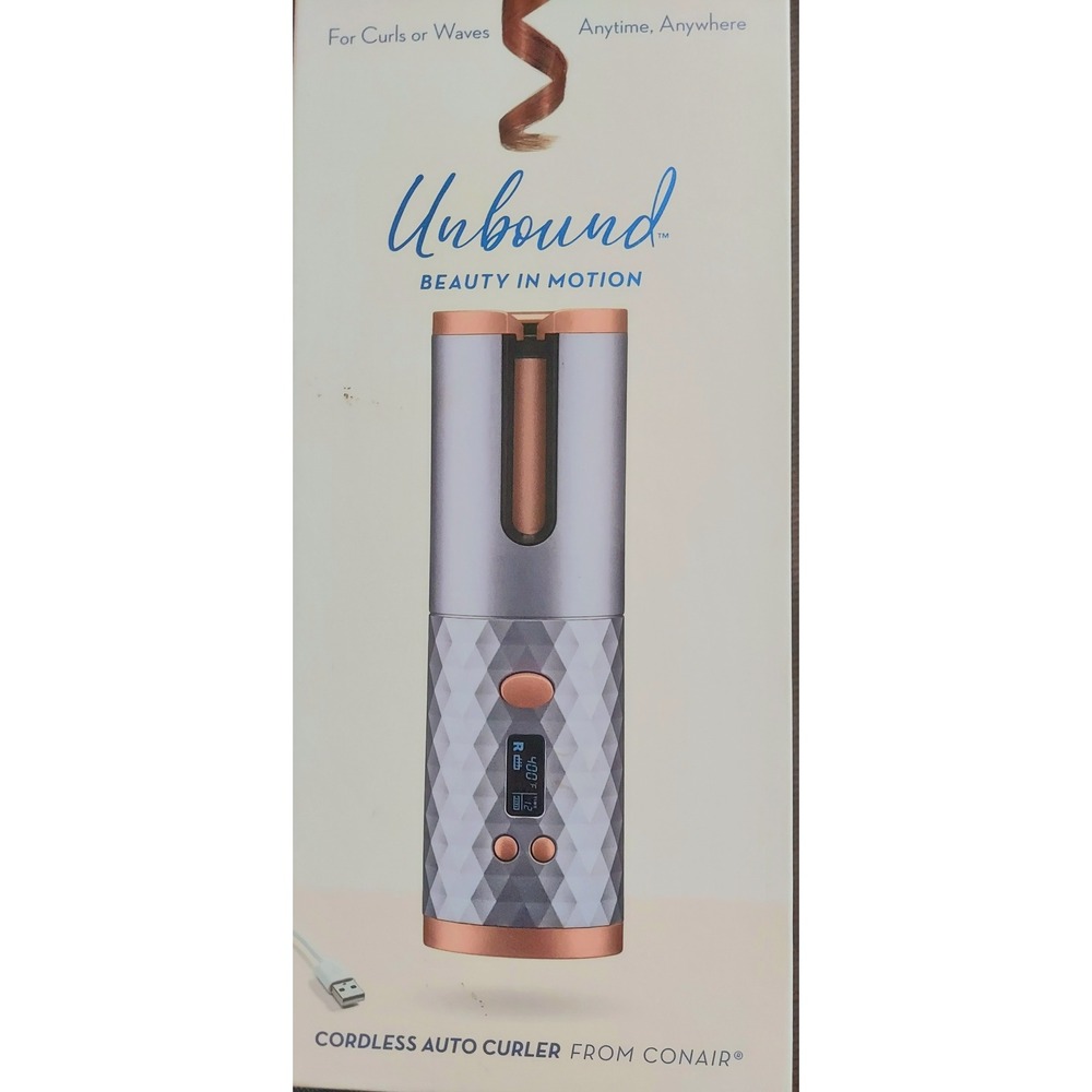 Conair Unbound Cordless Auto Curler CR510 Ceramic Hair Curler Rose Gold Silver